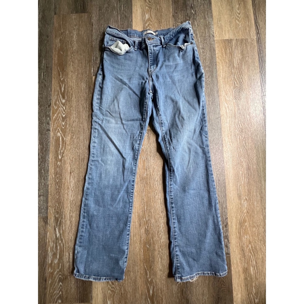 Levi's Classic Bootcut Jeans Womens 30 Medium Wash Blue Good Frayed Hem